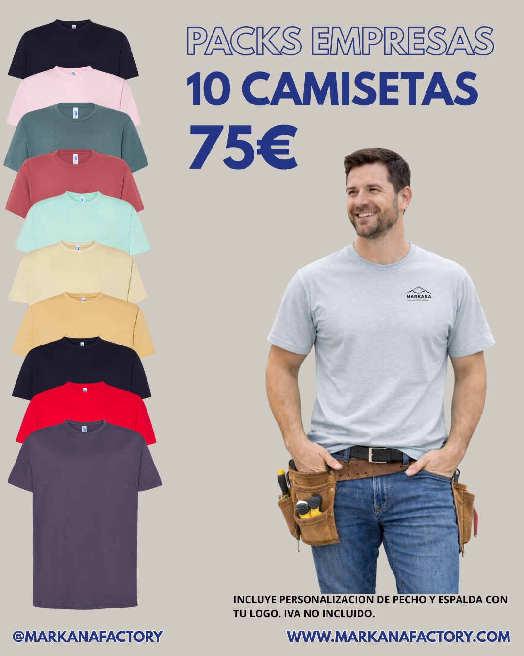 Pack Camisetas de Algodón Personalizadas